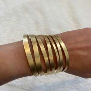 Gold cuff with cut out detail - Nava Glazer